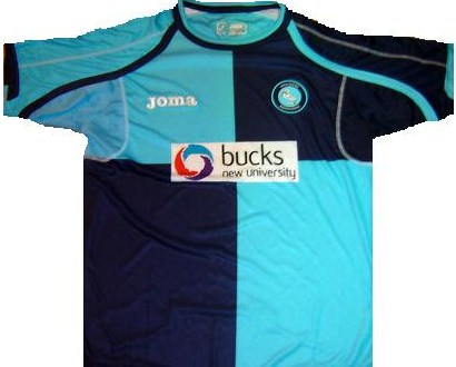 maillot équipe de wycombe wanderers domicile 2010-2011 rétro