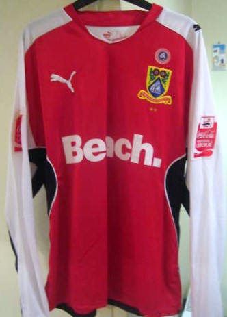 maillot morecambe fc domicile 2009-2010 rétro