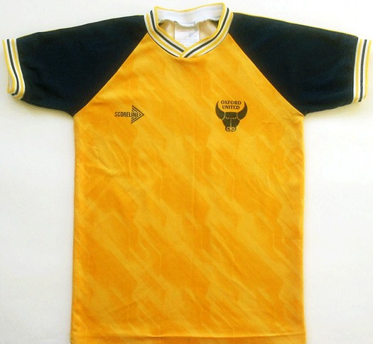 maillot oxford united fc domicile 1989-1991 rétro