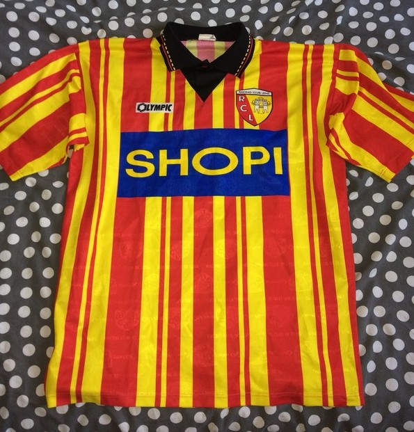 maillot rc lens domicile 1995-1996 rétro