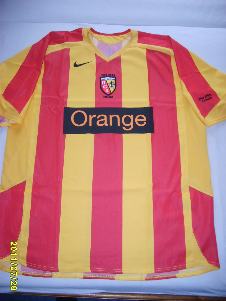 maillot rc lens domicile 2005-2006 rétro
