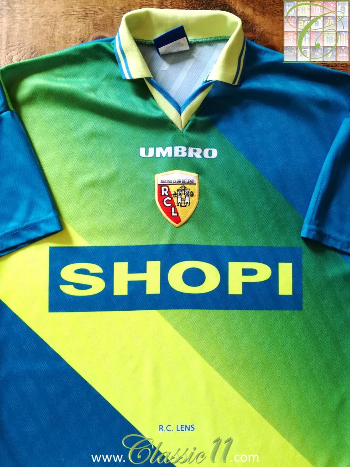 maillot rc lens exterieur 1996-1998 pas cher