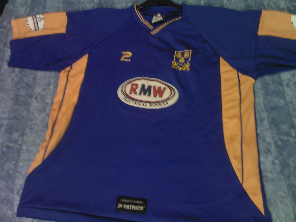 maillot shrewsbury town domicile 2001-2003 rétro