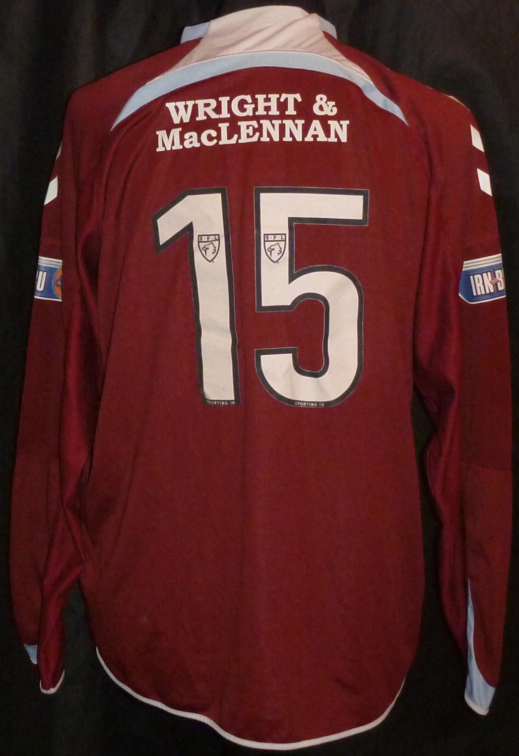 maillot stenhousemuir domicile 2010-2011 rétro