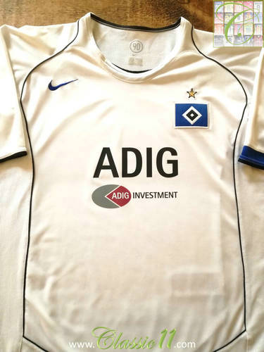 maillots hambourg sv domicile 2004-2005 rétro