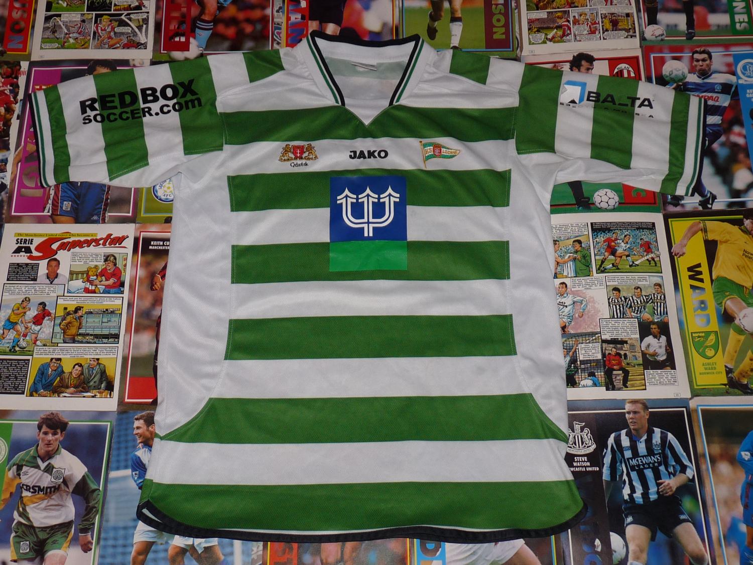 maillots lechia gdańsk domicile 2006-2007 rétro