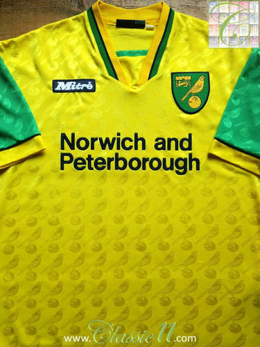 maillots norwich city domicile 1996-1997 rétro