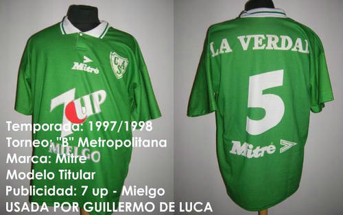 maillots sarmiento domicile 1997-1998 pas cher